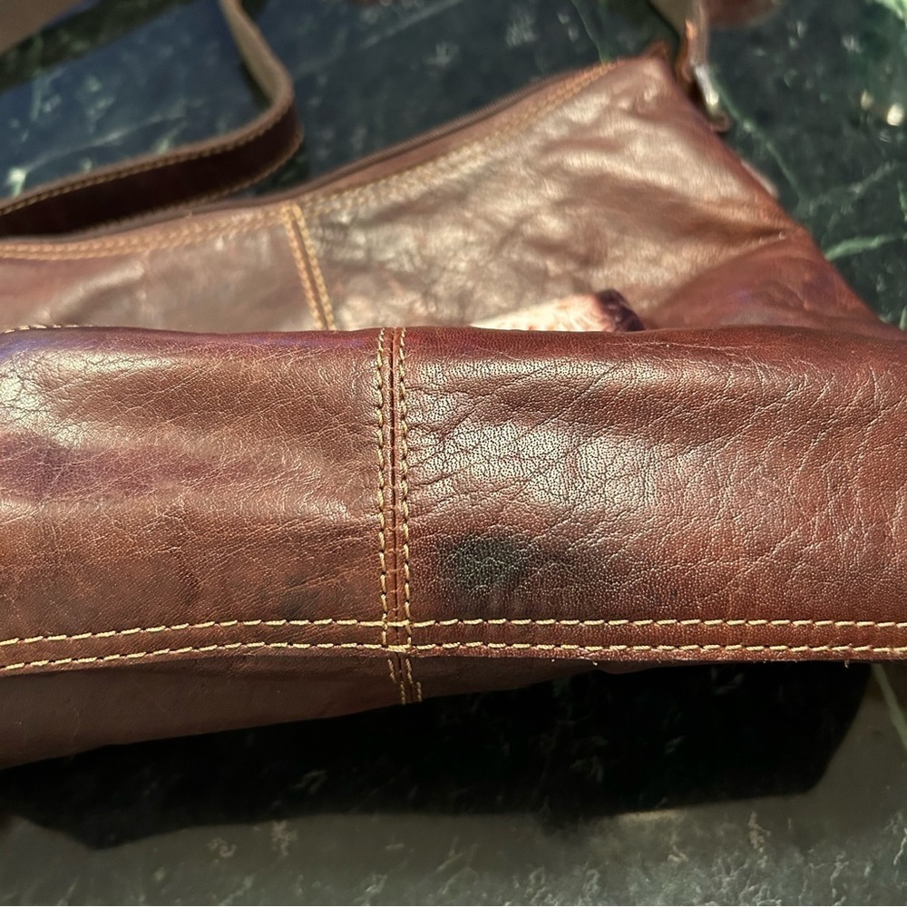 Jack Georges Savio Horseshoe Tooled Leather Crossbody Bag - Picture 13 of 13